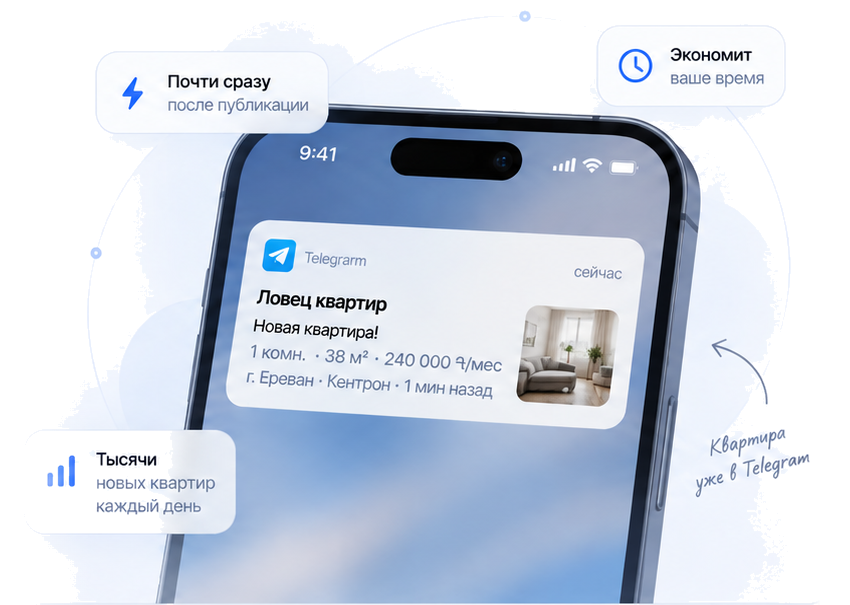 Уведомление Ловца квартир в Telegram